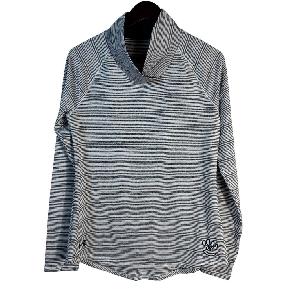 NWT Under Armour Women's Striped Funnel Neck Long‎ Sleeve Top Size Medium